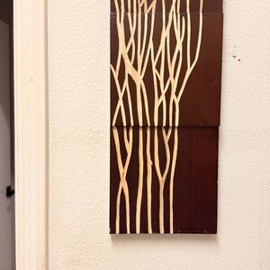 Modern Wood Brown and Cream Tree Wall Art